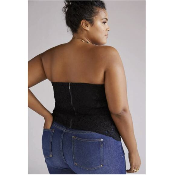 ANTHROPOLOGIE x MARE MARE NWT Black Lace Strapless Blouse // S - Picture 11 of 13